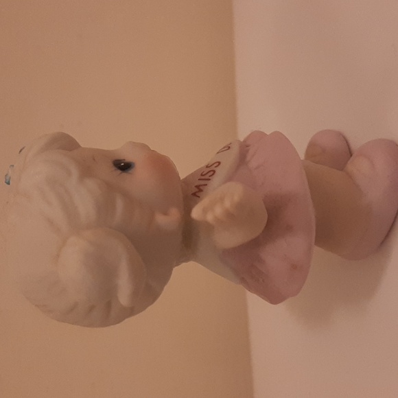 Russ Miss December Calender Girl Sash 1960s Happy Little Girl Vintage Figurine - Picture 4 of 6